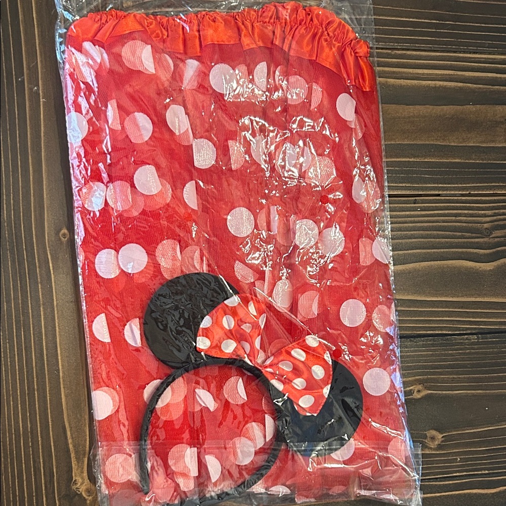 Red Polka Dot Dress with Mouse Ears Headband - Picture 4 of 6